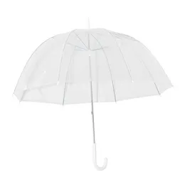 Fashion Transparent Clear Bubble Dome Shape Umbrella Outdoor Windproof Umbrellas Princess Weeding Decoration 210925