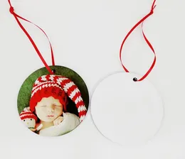 Blank Sublimation Pendant DIY Creative Christmas Ornaments Heat Transfer Printing Round MDF Decoration Xmas Party Decor Wholesale