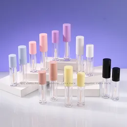 5ml wholesale cosmetic packaging refillable bottle pink white gold purple big wand clear lipgloss tubes empty lip balm tint container custom logo