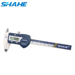 Shahe Rostfritt stål Digital Caliper 4 "100mm Vernier Calipers Mikrometer IP54 Vattentät Paquimetro Digital Mätverktyg 210922
