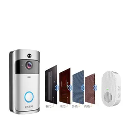 EKEN Home Video Wireless Doorbell 2 720P HD Wifi Real-Time Video Two Way Audio Night Vision PIR Motion Detection with bells 10PCS/LOT