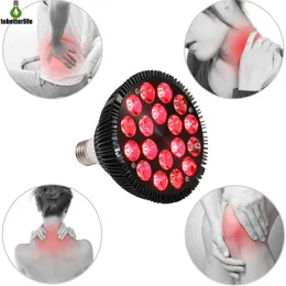 54W LED療法ライト18LED 660nm 850nm赤いライト療法ランプPar電球軽い肌の健康痛痛の救済