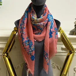 Women's square scarf shawl pashmina good quality 65% silk 35% cashmere material print letters flowers pattern size 110cm -110cm