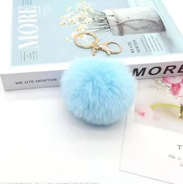 2021 fashion Creative models imitating rabbit artificial fur ball hanging key Rings chain pendant luggage ornaments jewelry accessories