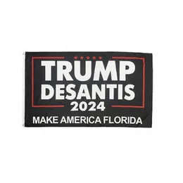 2024 Trump Desantis 3x5ft Bandeiras 100D Banners de Poliéster Indoor Ao Ar Livre Cor Vívida Alta Qualidade Com Dois Glomets De Bronze