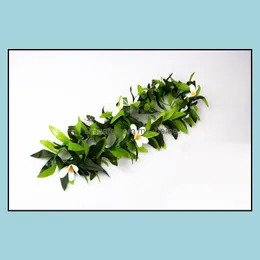 Dekorativa festliga partnedgångar hem trädgård60 / 70cm [2 fot] dikroiska bladkransar med jasminblommor 12st / lot hawaii stil blomma wrea