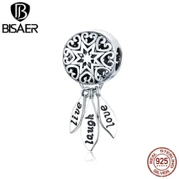 100 % 925 스털링 실버 해피 삶 Beads 빈티지 Dreamcatcher Charms Fit Bisaer Bracelet 목걸이 여성 쥬얼리 ECC1128 Q0531