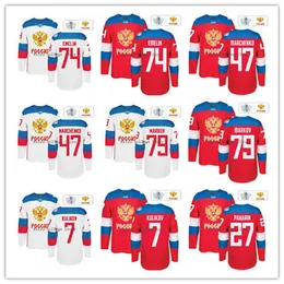 88 Andrei Vasilevskiy Russia Team Hockey Jersey Custom أي اسم ورقم 42 Artem Anisimov 27 Artemi Panarin 8 Alex Ovechkin 79 Andrei