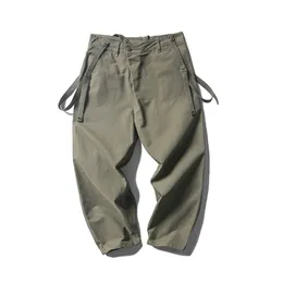 Spodnie męskie Mężczyźni Dorywczo Japoński Styl Luźny Harem Cargo Szerokie nogi Baggy Spring Jesień Bawełniane spodnie