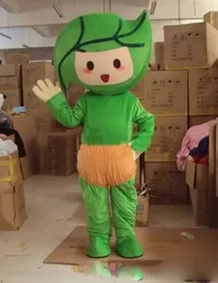 Costume da mascotte di foglie verdi di Halloween Costume da mascotte di alta qualità in peluche di cartone animato Personaggio a tema anime Formato adulto Festa di compleanno di carnevale di Natale Vestito operato