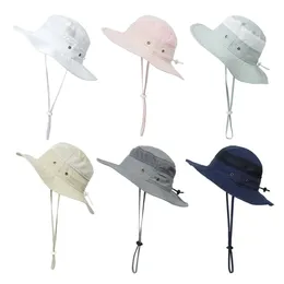 Children Summer UV Protection Bucket Hat Boy Girls Outside Beach Panama Baby Caps Kids Headwear Beanies Infant Gorros