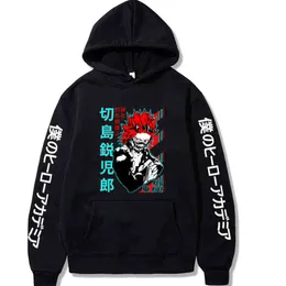 Harajuku min hjälte akademia unisex hoodies japanska anime kirishima eijiro tryckta män hoodie streetwear casuce tröja h1227