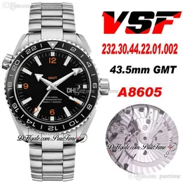 VSF V2 Diver 600M GMT 43.5MM A8605 AMANSATION MANS WATCH CERAMICS BOZEL DIAL Black DIAR Orange Markers Stainless Steel Bracelet 232.30.44.22.01.002 Super Edition Puretime 01A1