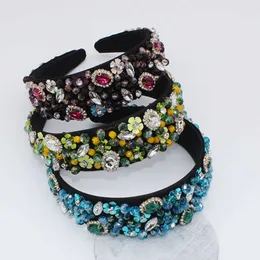 Jewel Hairband Wedding Hair Tillbehör Lyx Charm Barock Sequins Bead Crown Tiara Hair Bands Crystal Headband x0722