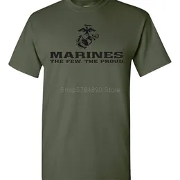 Märke Marines De få stolta USMC Marine Corps Militärgrön T-shirt USA Licensierad 210707