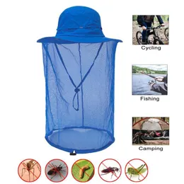 Açık Hava Şapkaları Unisex Sivrisinek Böcek Böcek Net Kafes Yüz Koruyucu Balıkçılık Av Şapkası Koruma Kapağı Seyahat Kampı Anti-Gün-Gündüz