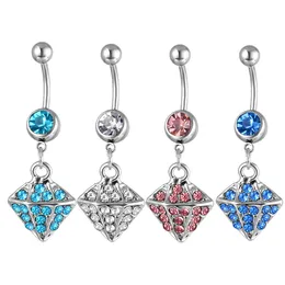 D0174 Diamonds Style Belly Navel Button Ring Mix Colors