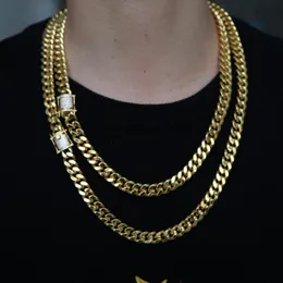 Pendant Necklaces Fashion Hip Hop Men Necklace Chain Gold Filled Curb Cuban Long Link Choker Male Female Collier Jewelry 61cm 71cm