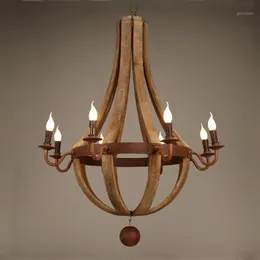 Люстры винтажные деревянные люстра Lustres подвесной освещение для гостиной кухня спальня ретро крытые светильники