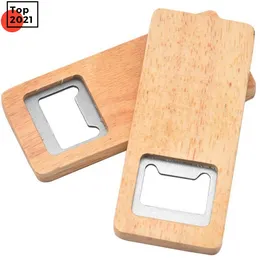 nuovoApribottiglie di birra in legno Acciaio inossidabile con manico quadrato in legno Apribottiglie Bar Accessori da cucina Regalo per feste CO25 mok1