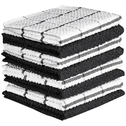 Cotton 30*30CM/12*12INCH Dish Towel Soft Super Wiping Rags Lattice Designed Bathroom Kitchen Tea Bar Towels Home Glass Hand ZZF11375