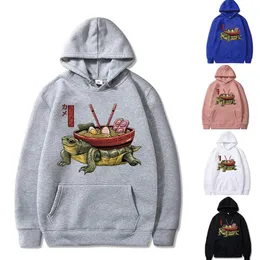 Mäns Hoodies Sweatshirts Y2K Loose Little Turtle Print Kläder Män och Kvinnor Streetwear Harajuku Par Långärmad Hooded Pullovers