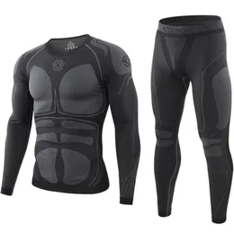 Bezszwowa Tactical Thermal Bielizna Mężczyźni Outdoor Sports Funkcja Oddychająca Training Cycling Thermo Bielizna Długie Johns 211108