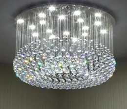 Nowoczesny kryształowy żyrandol do sufitu Luksusowe okrągłe lampy wiszące oświetlenie żywy salę jadalnia sypialnia lobby Cristal światła