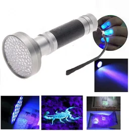 Hiking and Camping Flashlights Torches Black Silver 395-400nm 100LED UV Flashlight Blacklight Torch Portable Violet Light