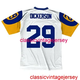 Stitched Men Women Youth Mitchell Ness 1984 Eric Dickerson White YELLOW Jersey Embroidery Custom Any Name Number XS-5XL 6XL