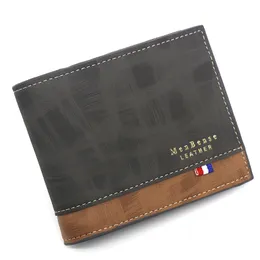 Men's Wallet Leather Solid Slim Pu Leather Bifold Short Card Holders Coin Purses Business Purse Male