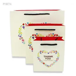 Present Wrap 10st/Lot- Floral Wreath of Love "Thank You" Bag Hand High-klass förpackningspapper