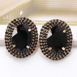 Kolorowe Kryształ Oval Stud Kolczyk Wysokiej Jakości Rhinestone Handmade Round Drop Kolczyki Akcesoria Biżuteria Dla Kobiet Ear Ring