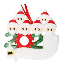 Nome fai da te Benedizioni 3D Pupazzo di neve Albero di Natale Ciondolo appeso Maschera spot in PVC Nuove decorazioni natalizie Babbo Natale con nave veloce OOA9685