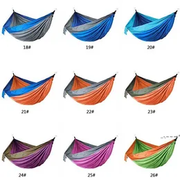 NewOutdoor Parachute Doek Hangmat Opvouwbare Veld Camping Schommel Opknoping Bed Nylon Hangmatten Met Touwen Karabijnhaken EWB6391