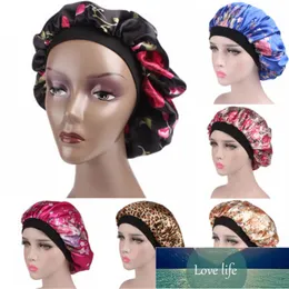 Hot Women Ladies Floral Printed Elastic Wide Silk Satin Sleep Cap Hat Band Bonnet Bathing Shower Hair Care Wrap New Factory price expert design Quality Latest