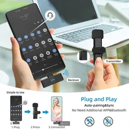 Wireless Mikrofon Lavalier Lapel Wywiad Mic nagrania głosu do telefonu IP13 Pro