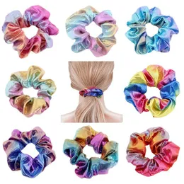 Laser Girls Hairbands Elegant Solid Elastic Ponytail Tie Hair Band Fashion Women Lady Kids Headband Hair Accessories