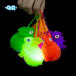 Luminescent toy new peculiar venting rabbit belt knead elastic massage ball