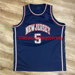 Zszyte mężczyźni kobiety młodzież Jason Kidd New Jersey 2002 Jersey Jersey Jersey Haftand Custom Dowolne nazwisko xs-5xl 6xl