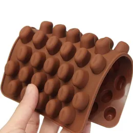 Bakeware Cake Baking Mould Tools 100% Food Grade Silicone Mini Coffee Bean 55 Grids Chocolate Sugar Candy Mold DIY Baking-Moulds 18.5*11*1.4cm