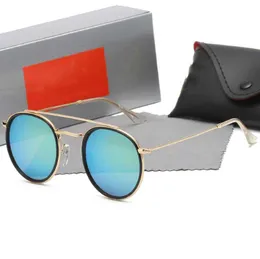 럭셔리 디자이너 선글라스 여성 남성 선글라스 3647 금속 프레임 거울 유리 렌즈 야외 여행 안경 UV400