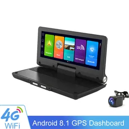 7 "Android 4G ADAS Car DVR Camera Dash Cam WiFi GPS Bluetooth 1080p Dual Lens Video Recorder Dashboard Parkeringskärm 2G + 32G