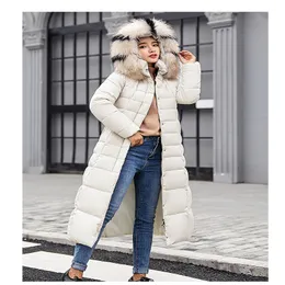 Women Long Down Jacket Winter Fashion Coat Womens Casual Parkas Coats Thick Warm Outerwear Lady Solid Color Outwear with Hooded Top Quality