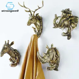 Stongwell Nordic Deer Head Wall Coat Gold Hooks Wall Minimalist Key Holder  For Home Kitchen And Bathroom Decoration 210609 From Xue009, $5.08