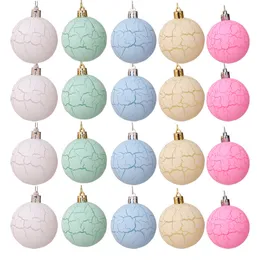 Macaron Boże Narodzenie kulki Plastikowa Crackle Bulb Ball Xmas Drzewo Układ Rekwizyjne Dekoracje Wiszące Wisiorek Domowe wyposażenie Decor 6 CM 8cm