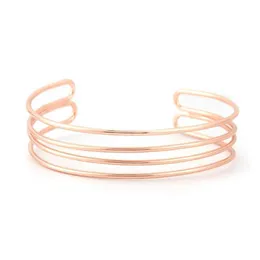 Doreen Box New Simple Iron Based Alloy Open Cuff Bangles for Women Party Bracelets Arc Silver Color 16.5cm(6 4/8") Long, 2 Pcs Q0719