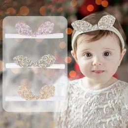 15726 Europa Moda Baby Girls Pałąk Kids Florals Bunny Ear Elastyczne Zespół Włosów Dzieci Księżniczka Nakrycia Naklejki Hairbands