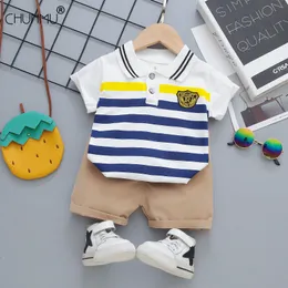 Born Baby Odzież Zestaw Chłopcy Girls Summer Casual Sportswear Top Spodenki Ubrania Dla Dzieci Dzieci 2 sztuk Garnitury 210508