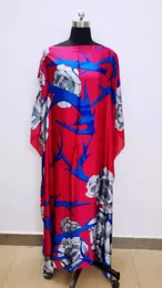 Etniska kläder 2021 Summer Women Letter Print Sexig lår afrikansk maxi klänning långärmad elegant boho strand avslappnad klänningar